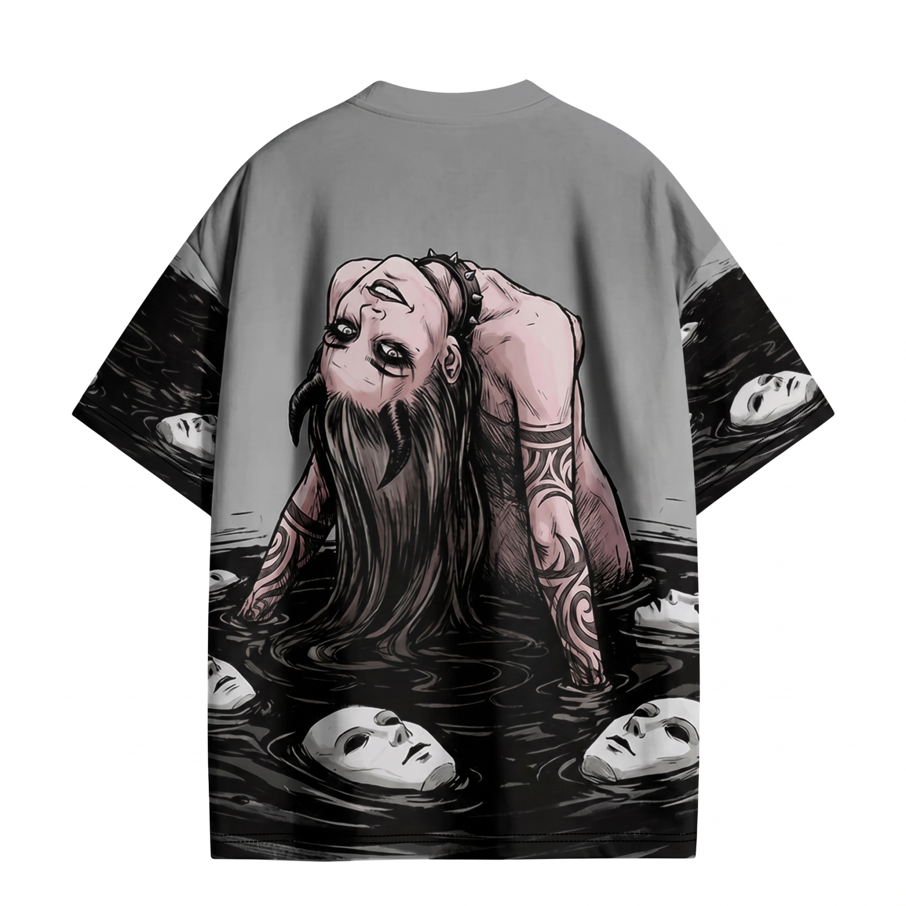 Long-haired girl with desires Eco Oversized Graphic Tees