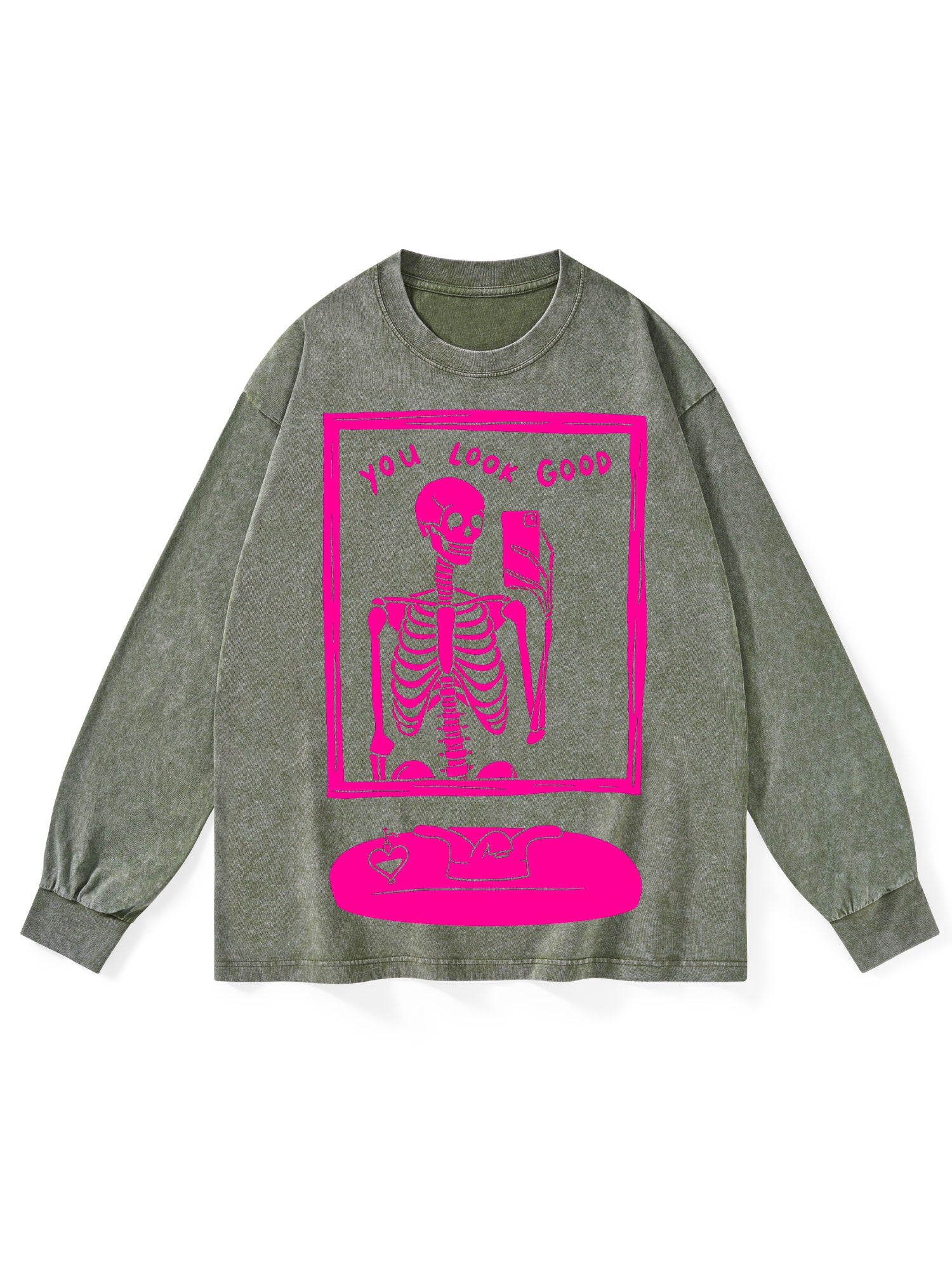 YOU LOOK GOOD WASHED LONG-SLEEVE TSHIRT