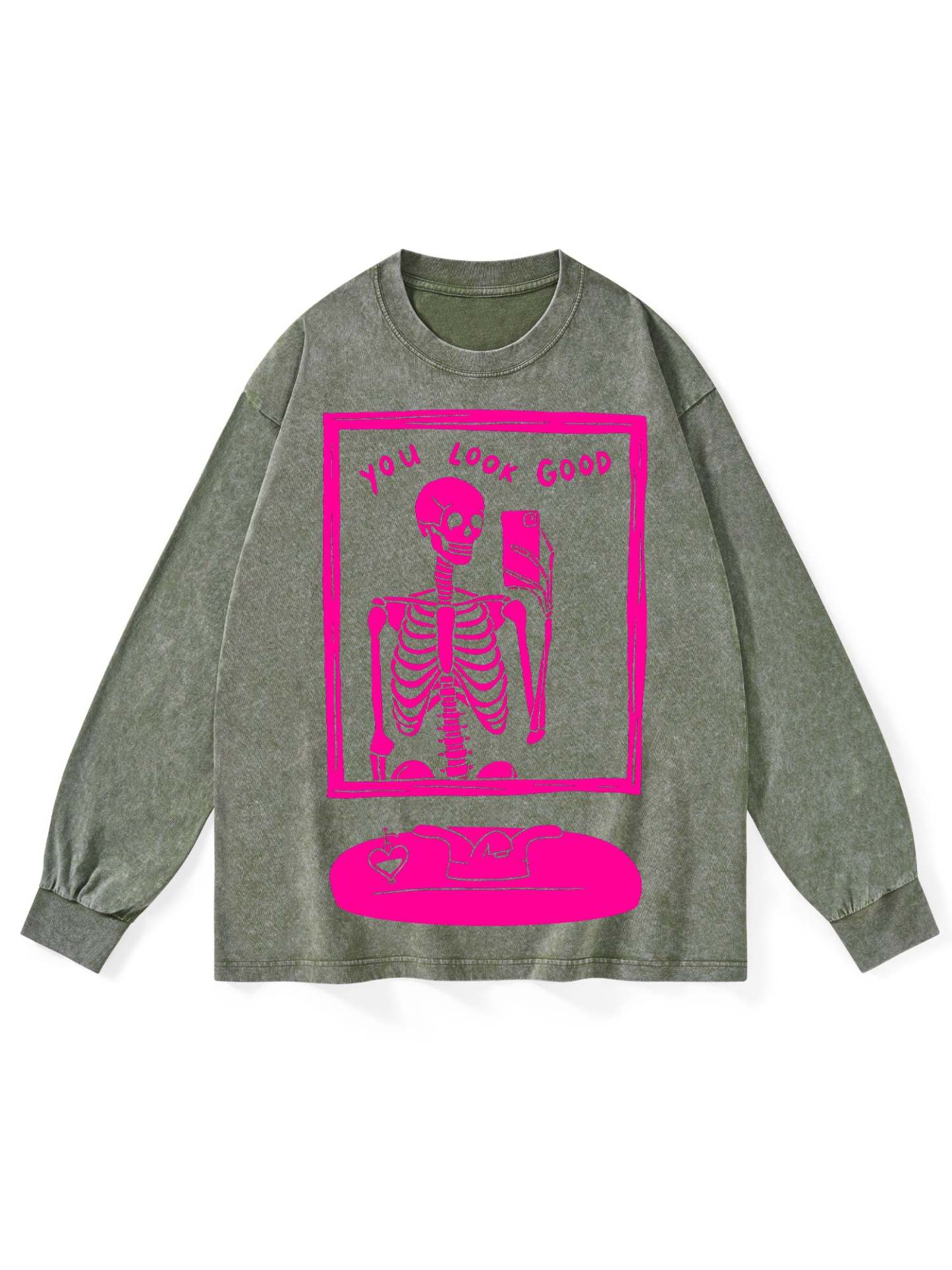YOU LOOK GOOD WASHED LONG-SLEEVE TSHIRT