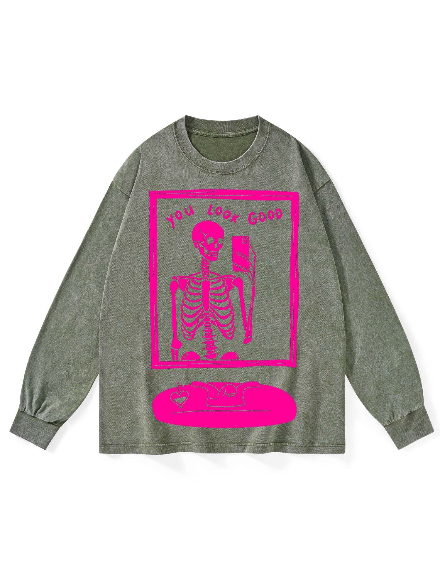 YOU LOOK GOOD WASHED LONG-SLEEVE TSHIRT