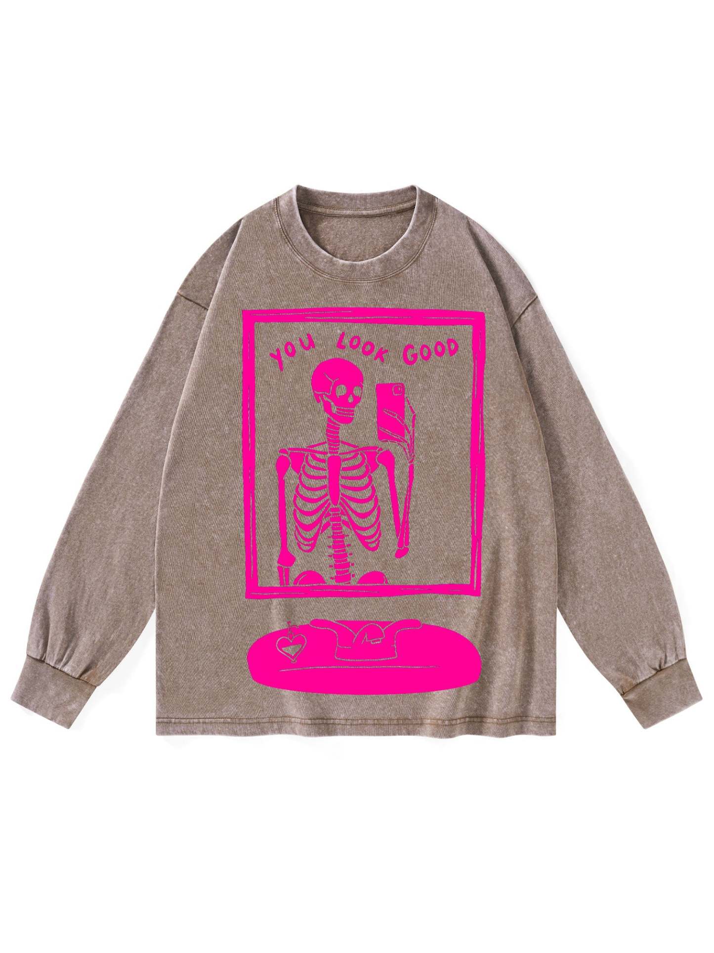YOU LOOK GOOD WASHED LONG-SLEEVE TSHIRT