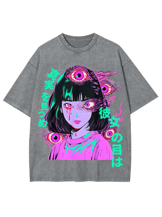 Her Eyes Gaze Into The Truth Washed Tshirt