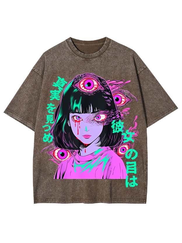 Her Eyes Gaze Into The Truth Washed Tshirt