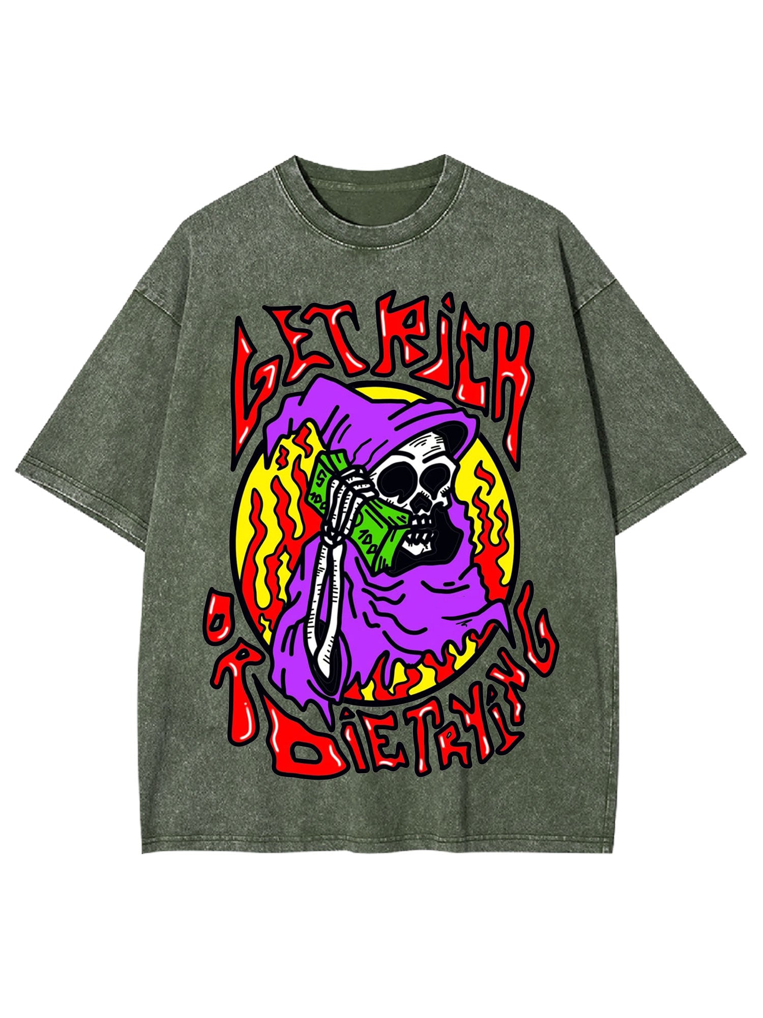 Get Rich Or Die Trying Washed Tshirt