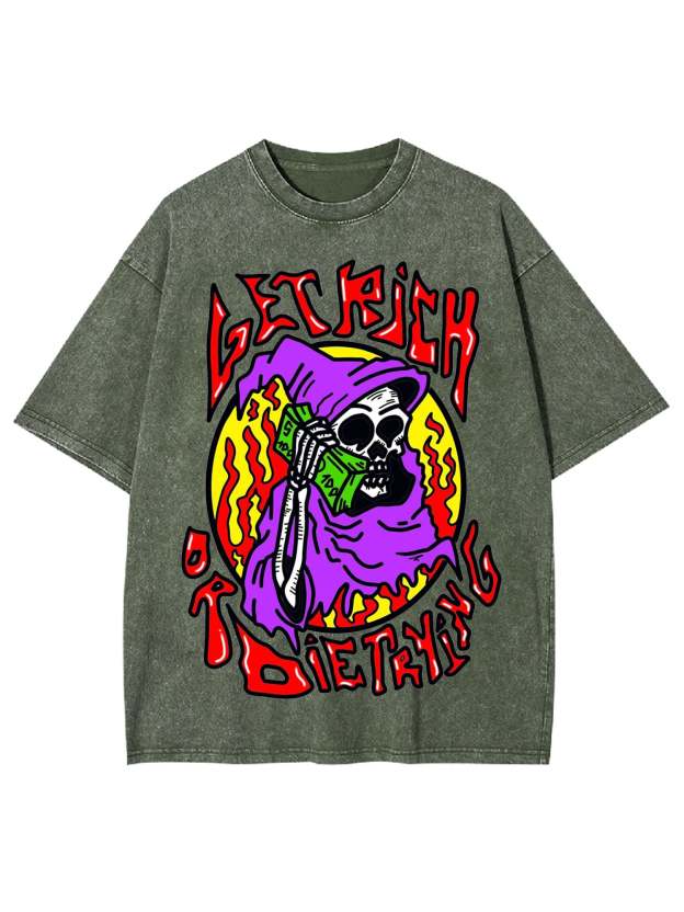 Get Rich Or Die Trying Washed Tshirt