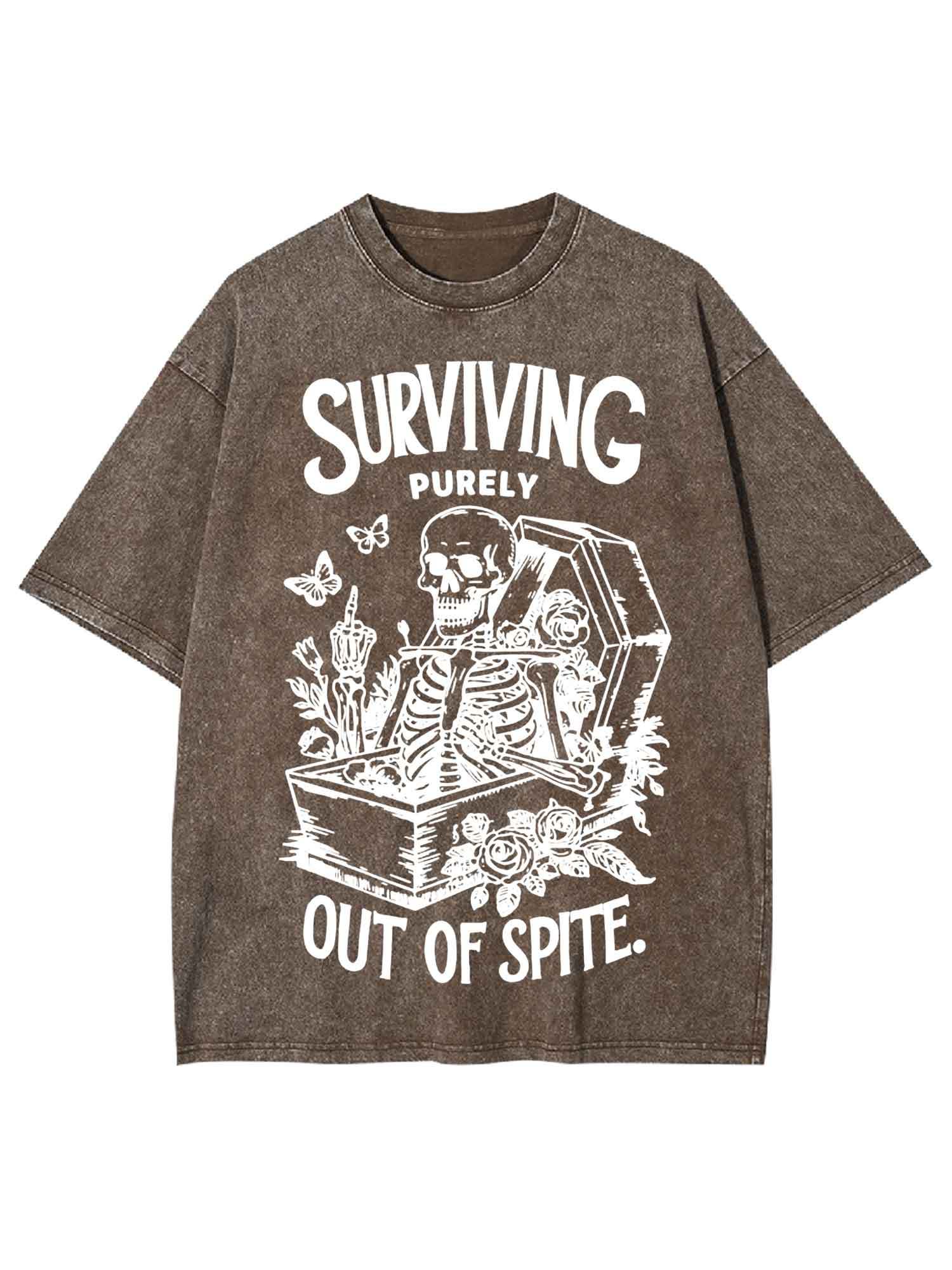 Surviving Purely Out Of Spite Washed Tshirt-ClassyOutlaw Sale