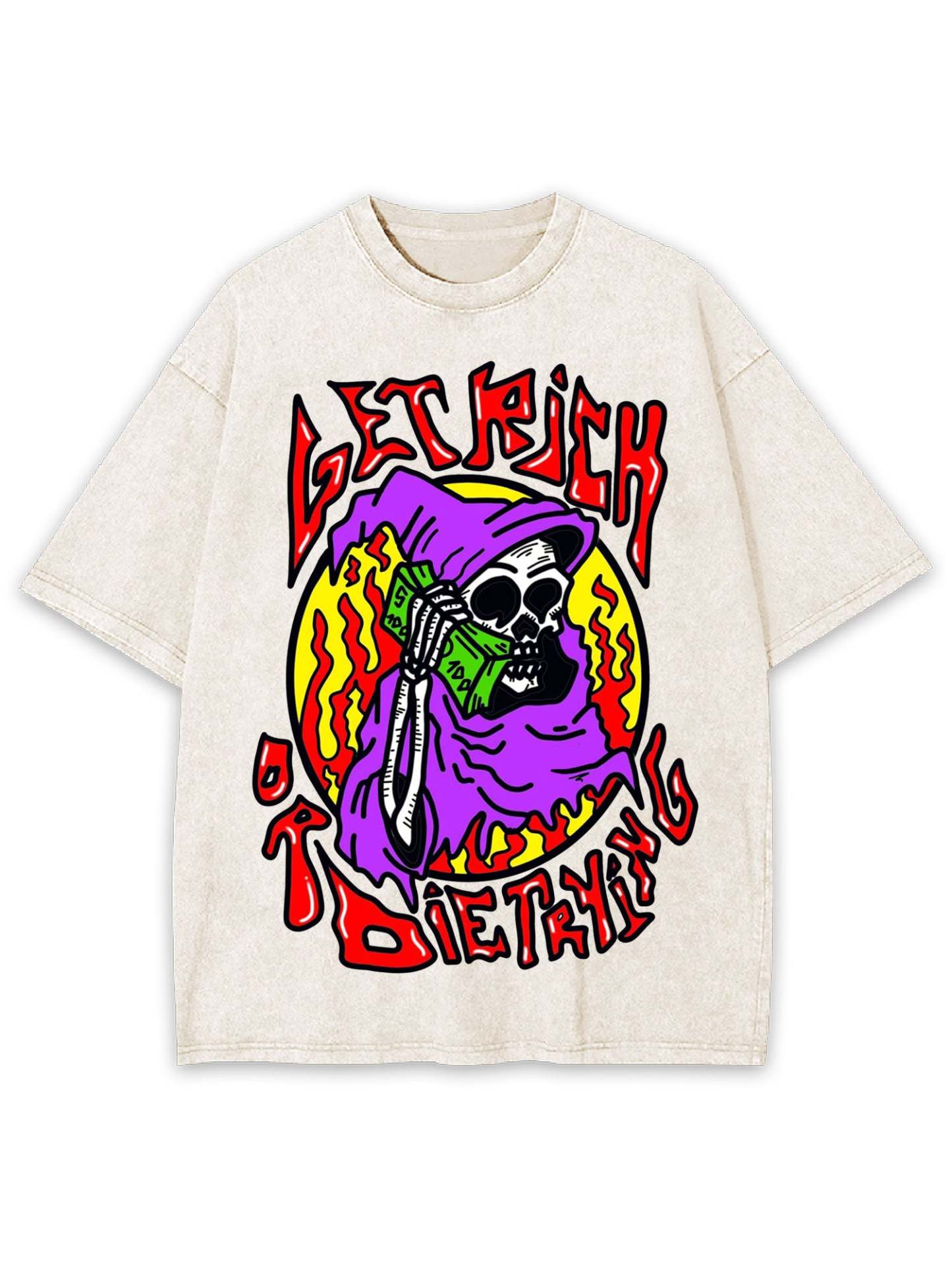 Get Rich Or Die Trying Washed Tshirt