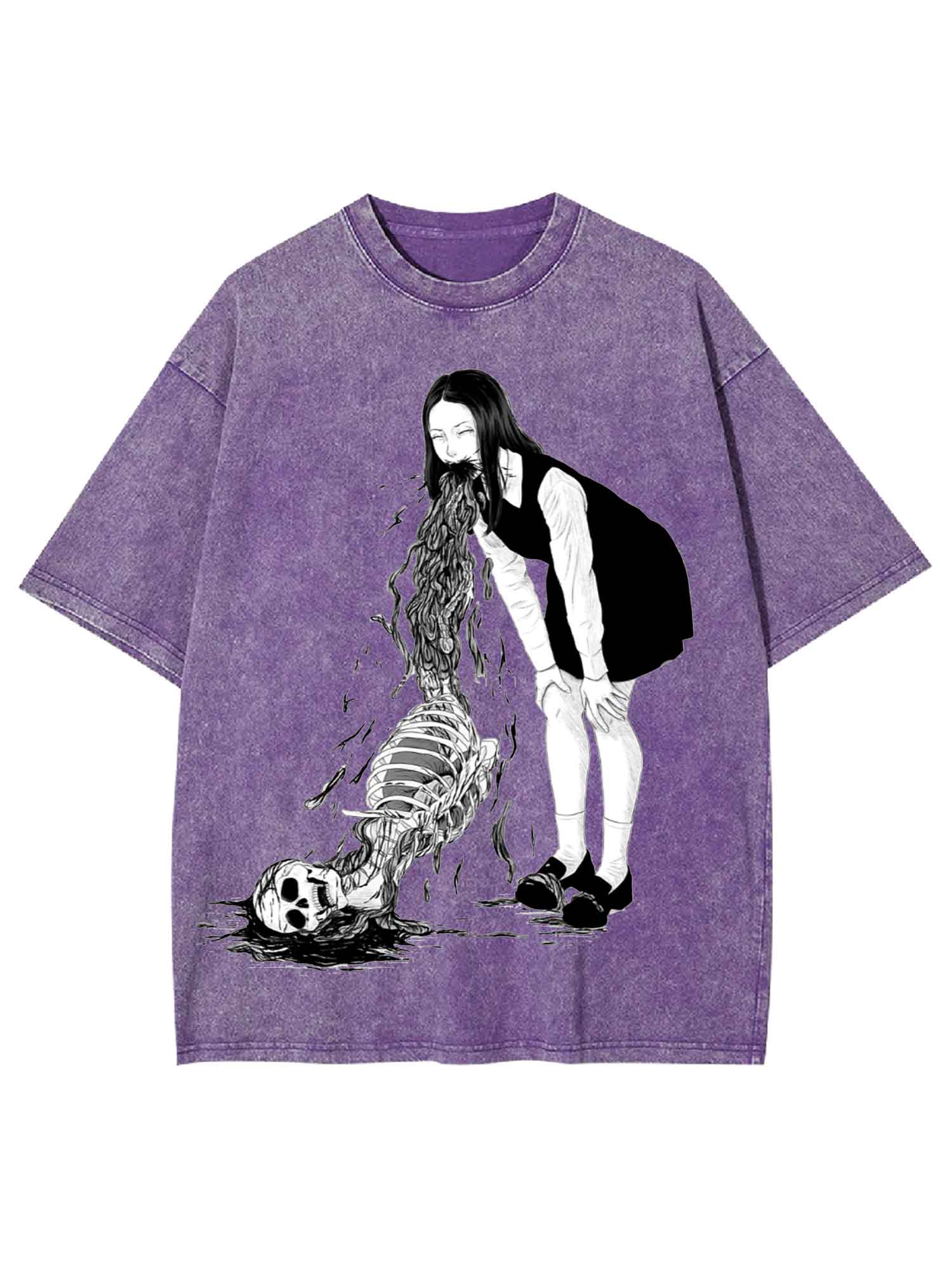 Sleleton Vomit Washed Tshirt