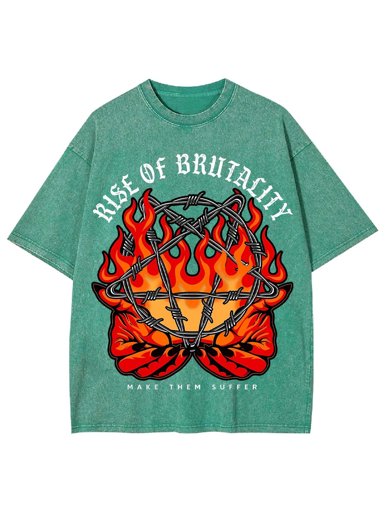 Rise Of Brutality Washed Tshirt-ClassyOutlaw Sale