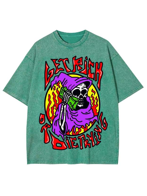 Get Rich Or Die Trying Washed Tshirt