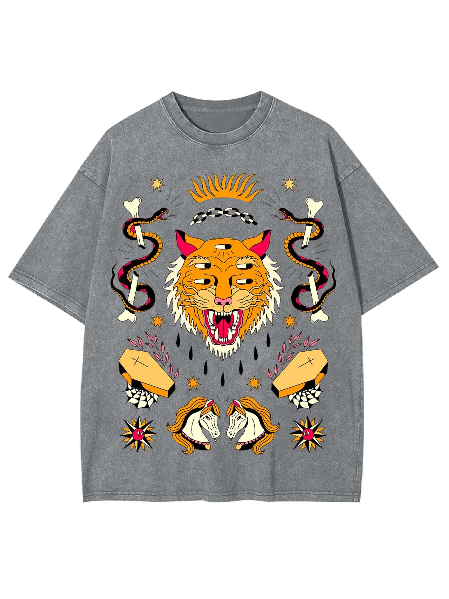 Tiger Of 5 Eyes Washed Tshirt