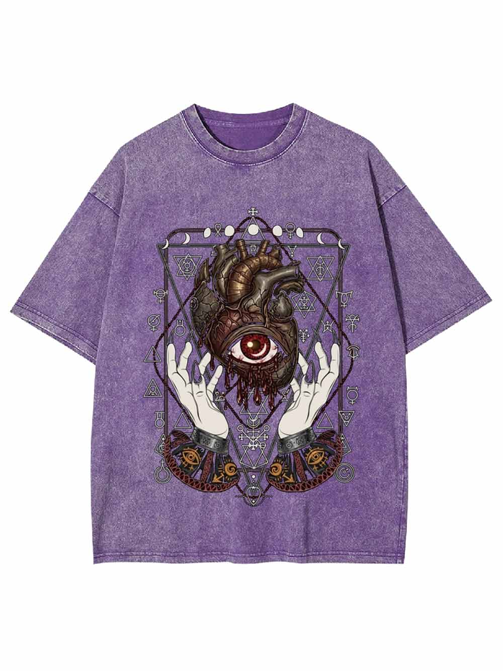 Anatomical Eyes Heart Art Print Washed Tshirt