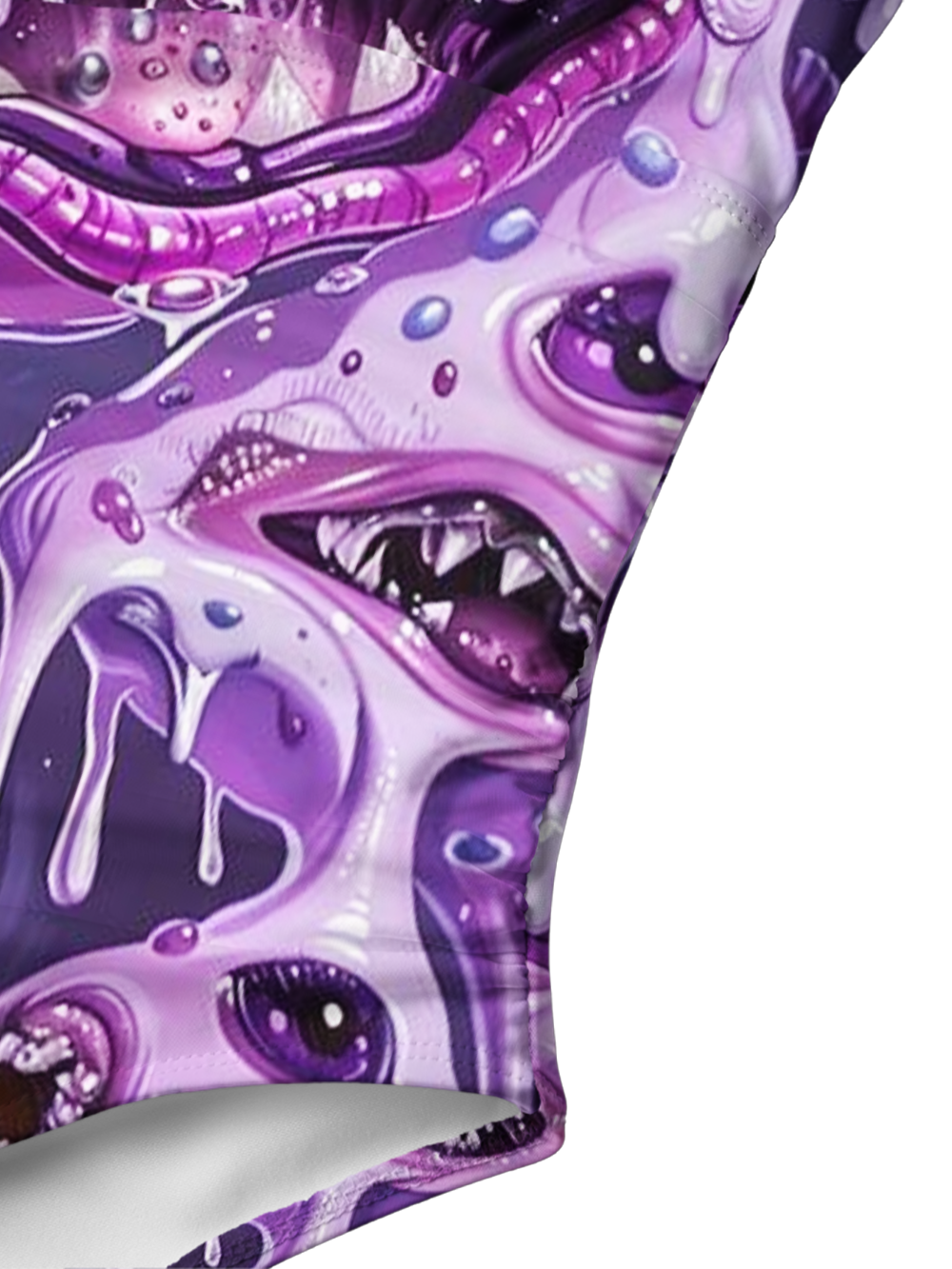 PURPLE BEAST V-NECK ONE PIECE SWIMSUIT