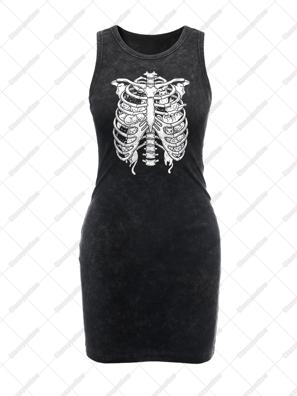 INSIDE CAT VINTAGE BODYCON TANK DRESS