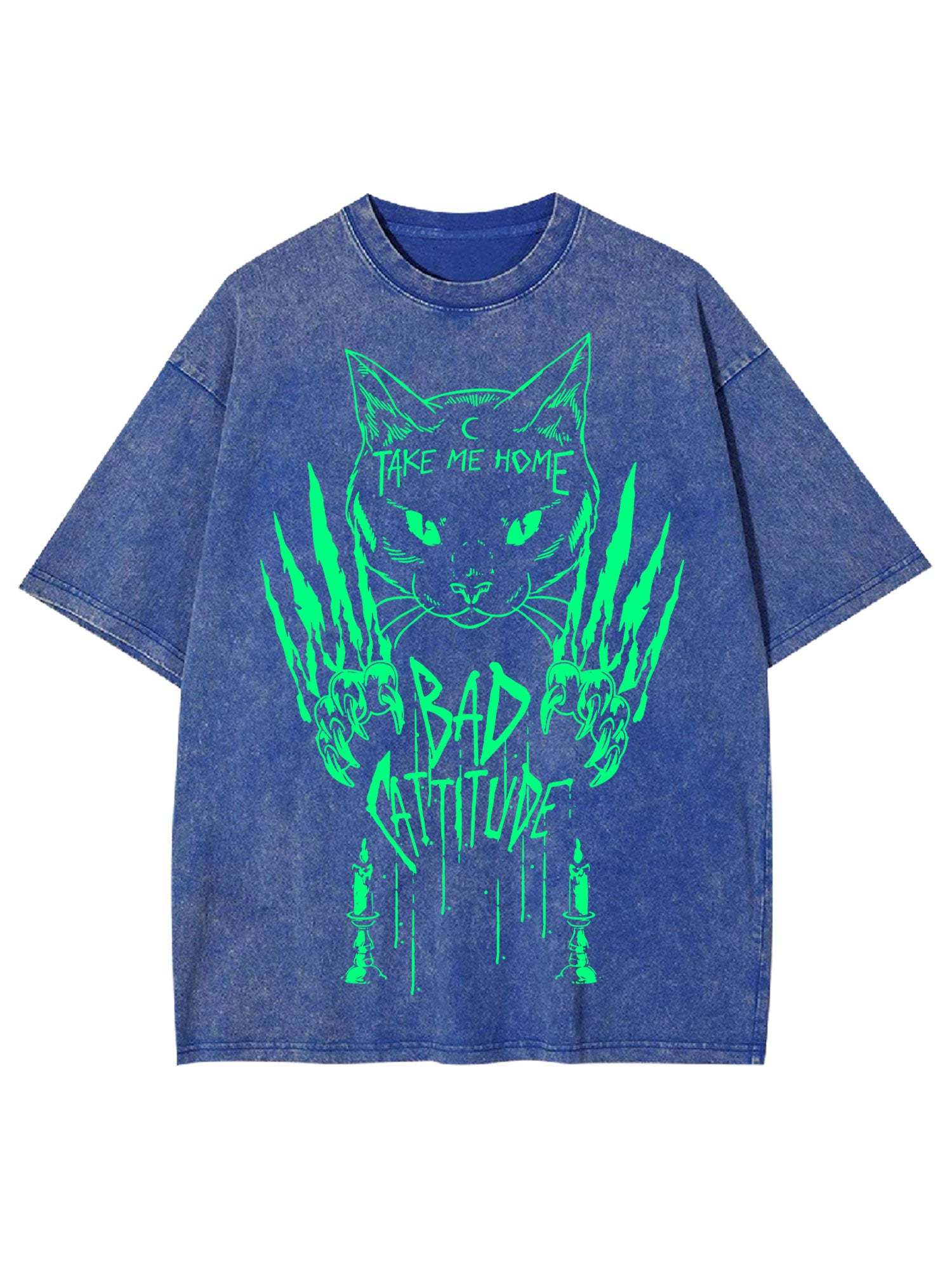 BAD CATTITUDE WASHED TSHIRT