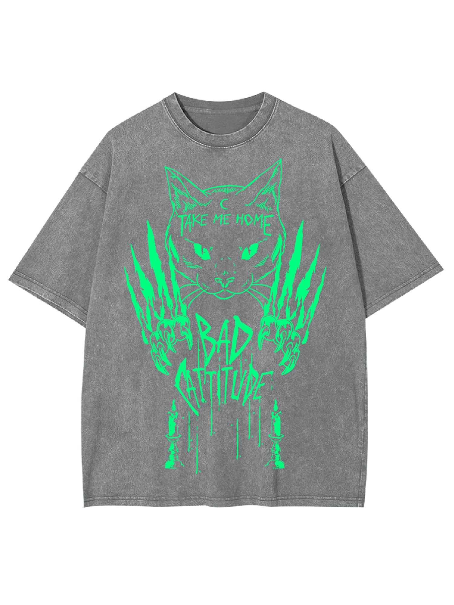 BAD CATTITUDE WASHED TSHIRT