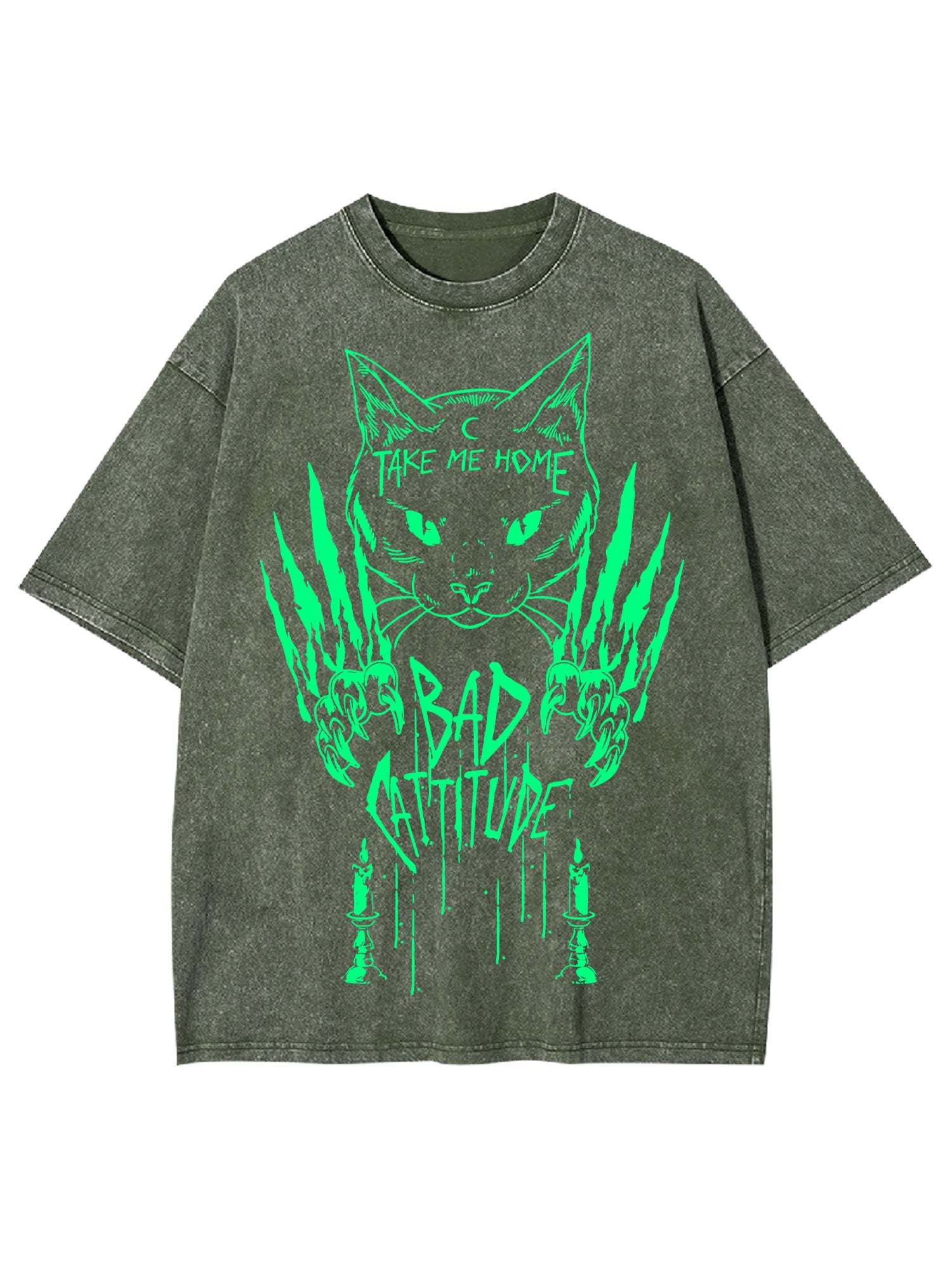 BAD CATTITUDE WASHED TSHIRT