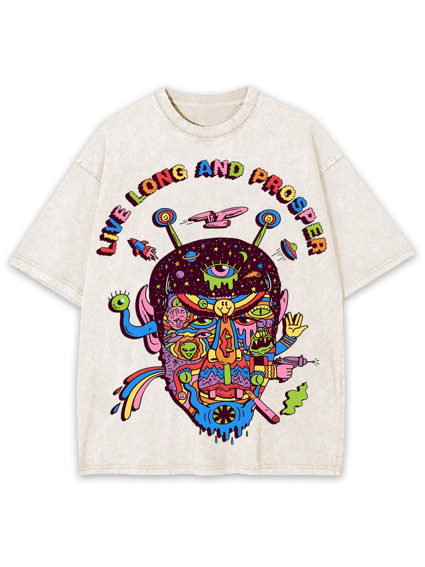 Live Long Washed Tshirt-ClassyOutlaw Sale