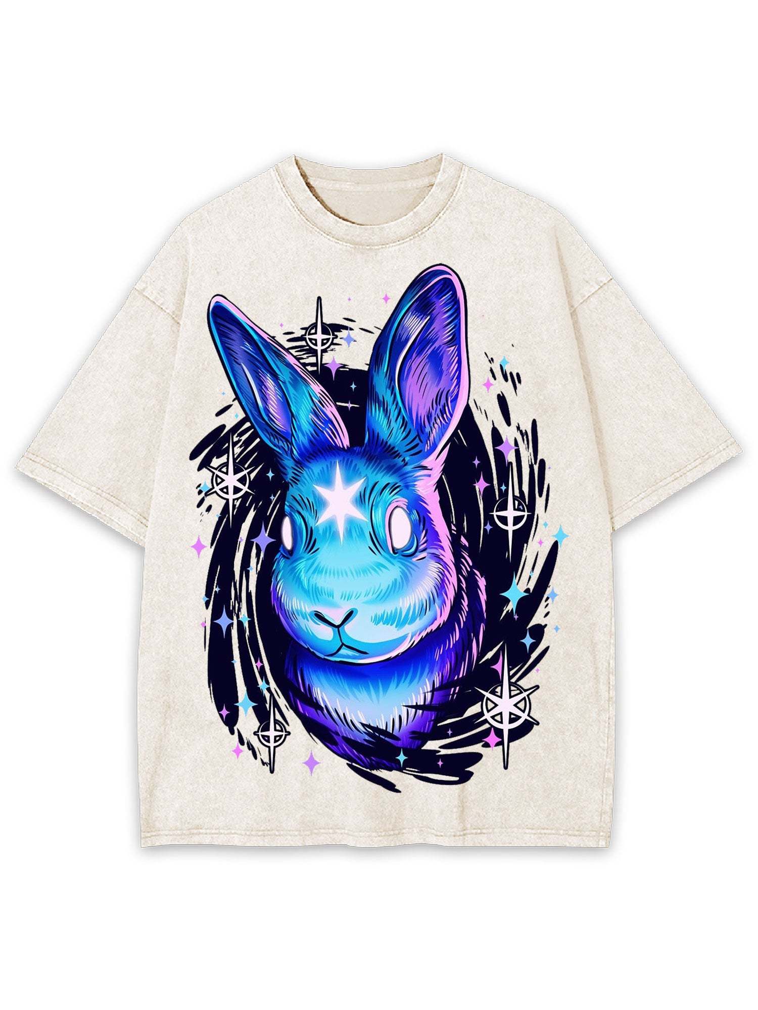 Black Rabbit Hole Washed Tshirt-ClassyOutlaw Sale