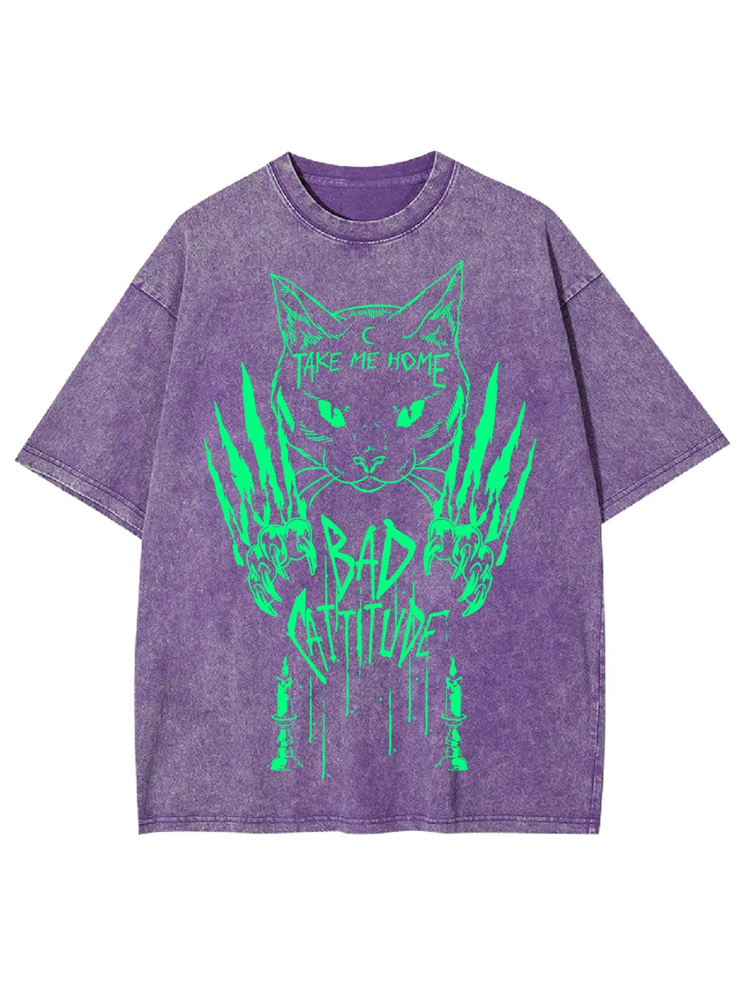 BAD CATTITUDE WASHED TSHIRT