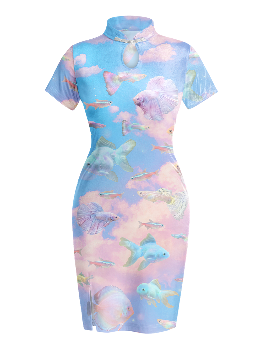 SKY FISH QIPAO MINI DRESS