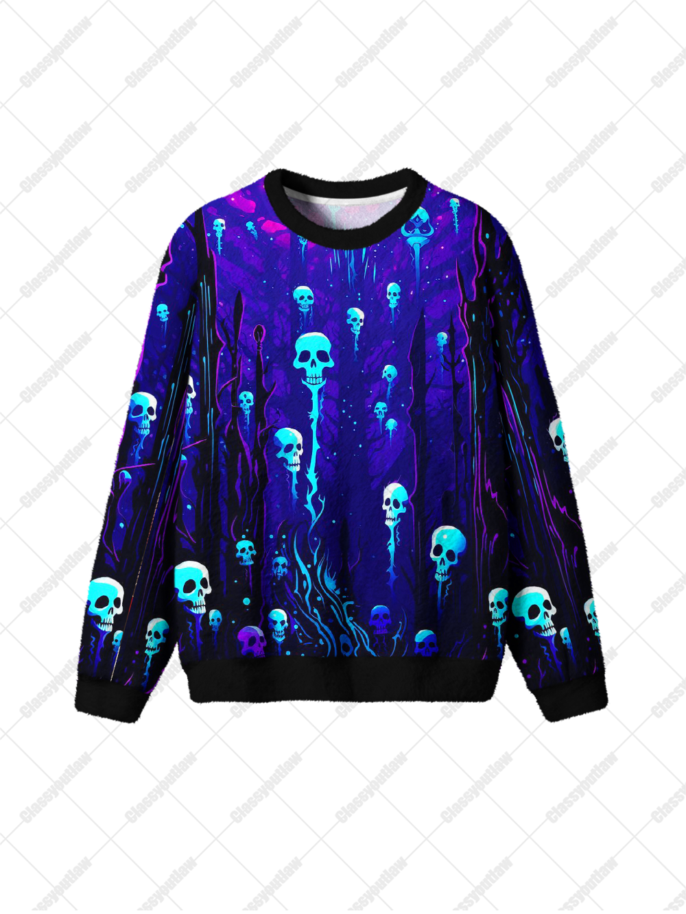 SKULLS IN THE NIGHT KNIT SWEATSHIRT