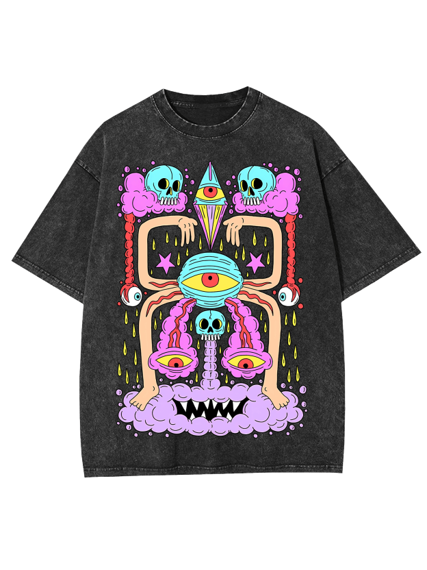 Death And Deranged Washed Tshirt-ClassyOutlaw