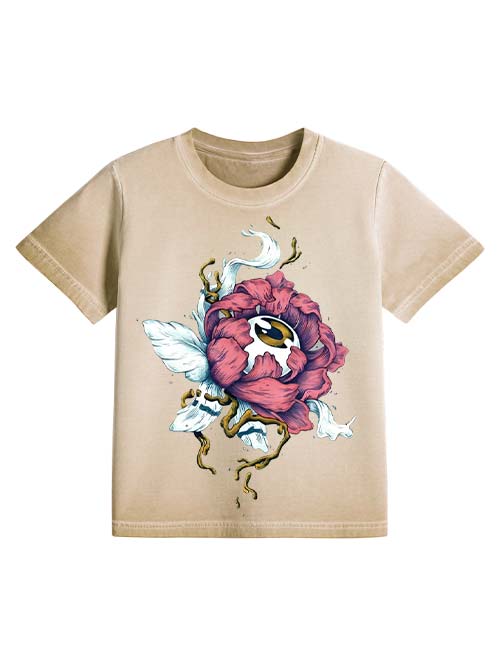 Floral Eye Fusion Washed Slim Tshirt