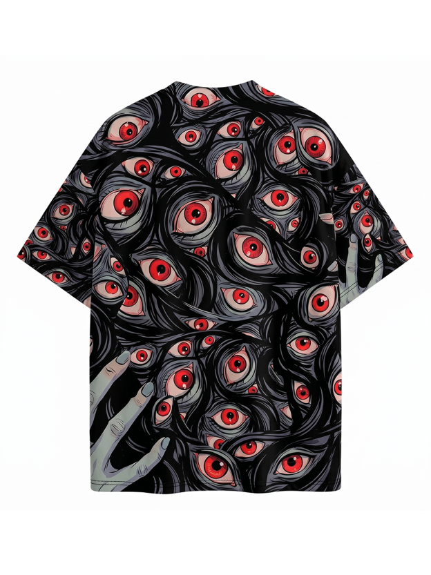 Thousand Eyes Gaze Eco Oversized Graphic Tees