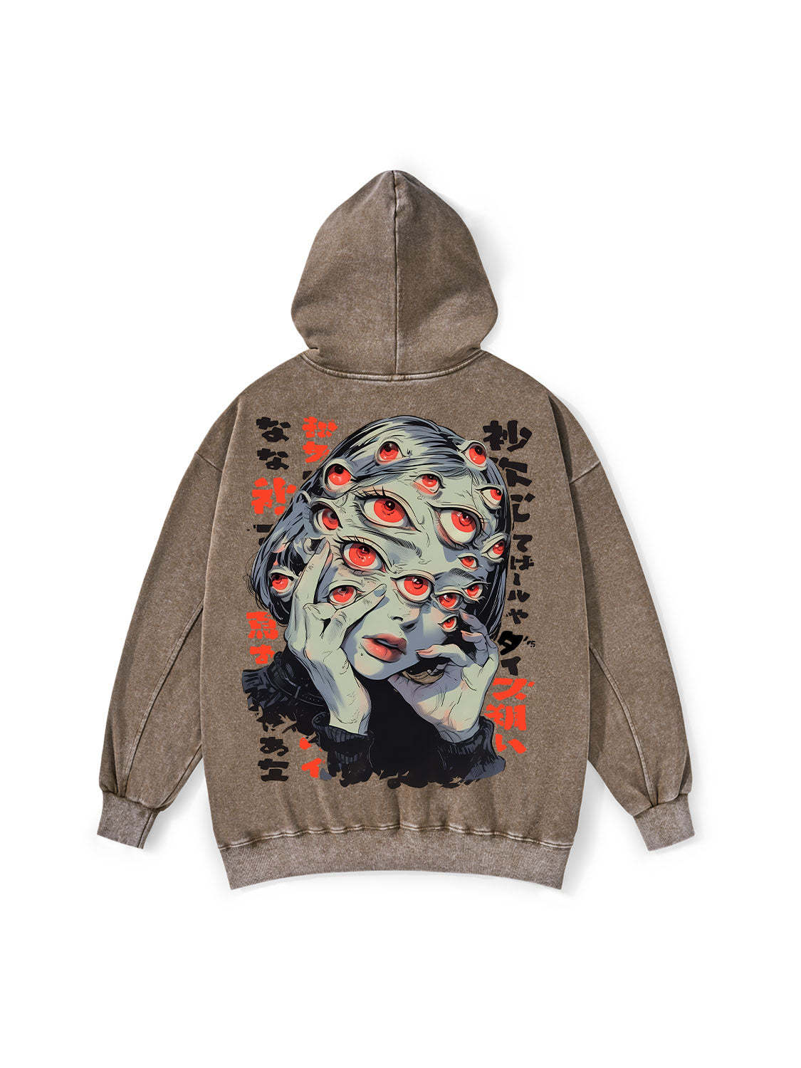 THOUSAND EYES GAZE WASHED HOODIE-ClassyOutlaw Sale