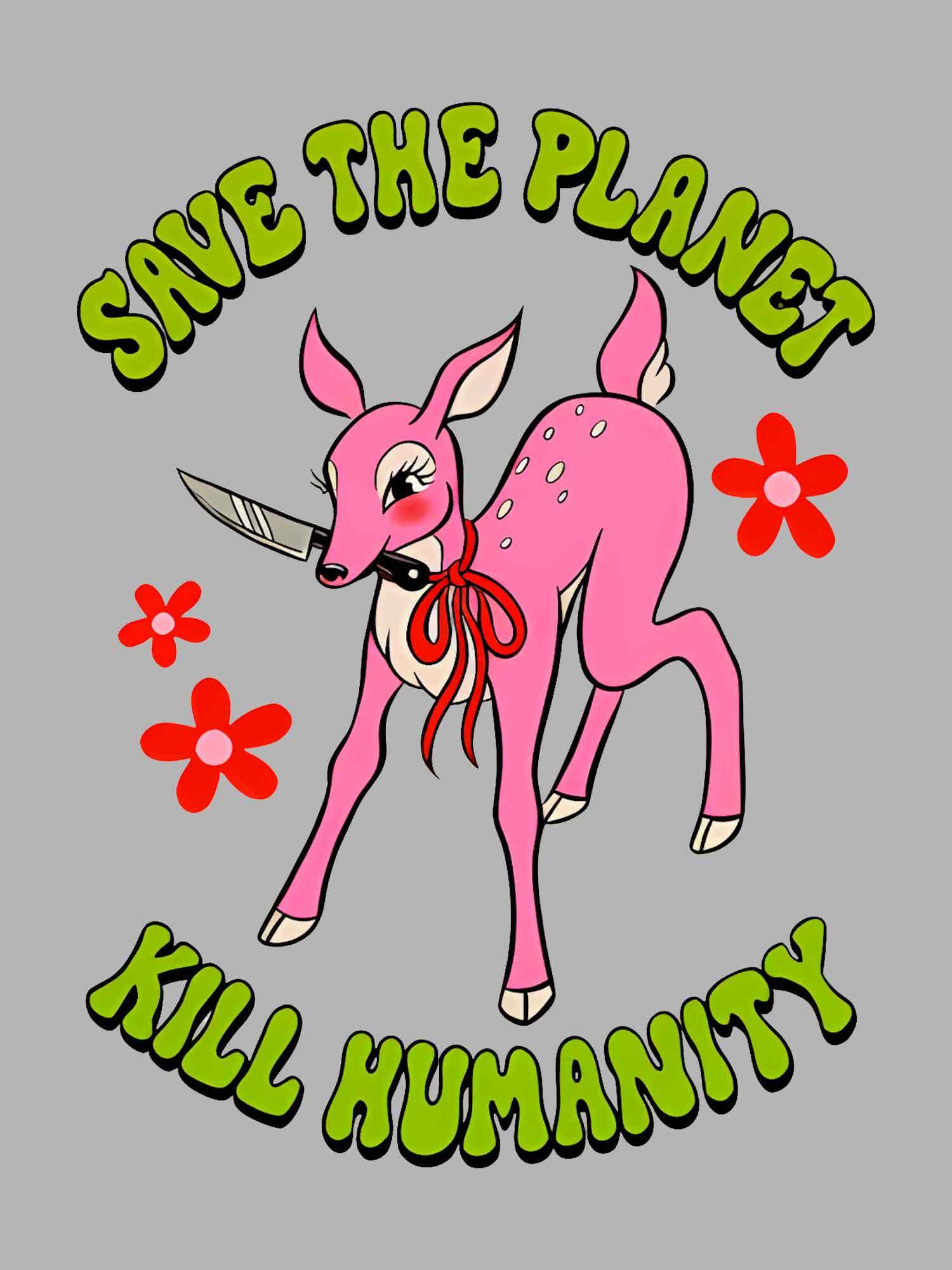 Save The Planet Kill Humanity Washed Tshirt
