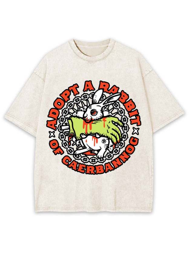 Adopt A Rabbit Of Caerbannog Washed Tshirt