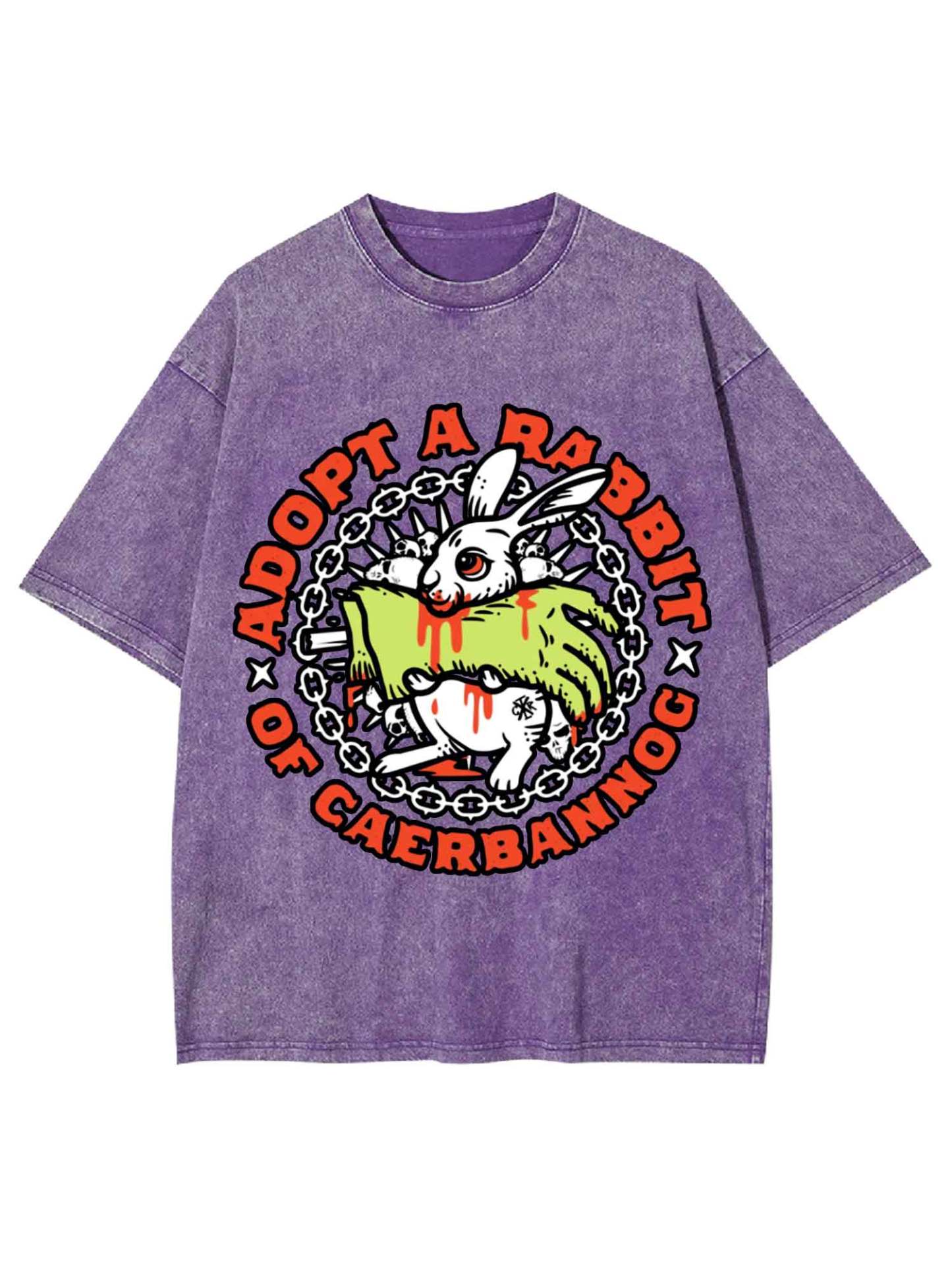Adopt A Rabbit Of Caerbannog Washed Tshirt-ClassyOutlaw Sale