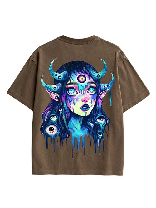 Celestial Visionary Double Sided Print Washed TShirt