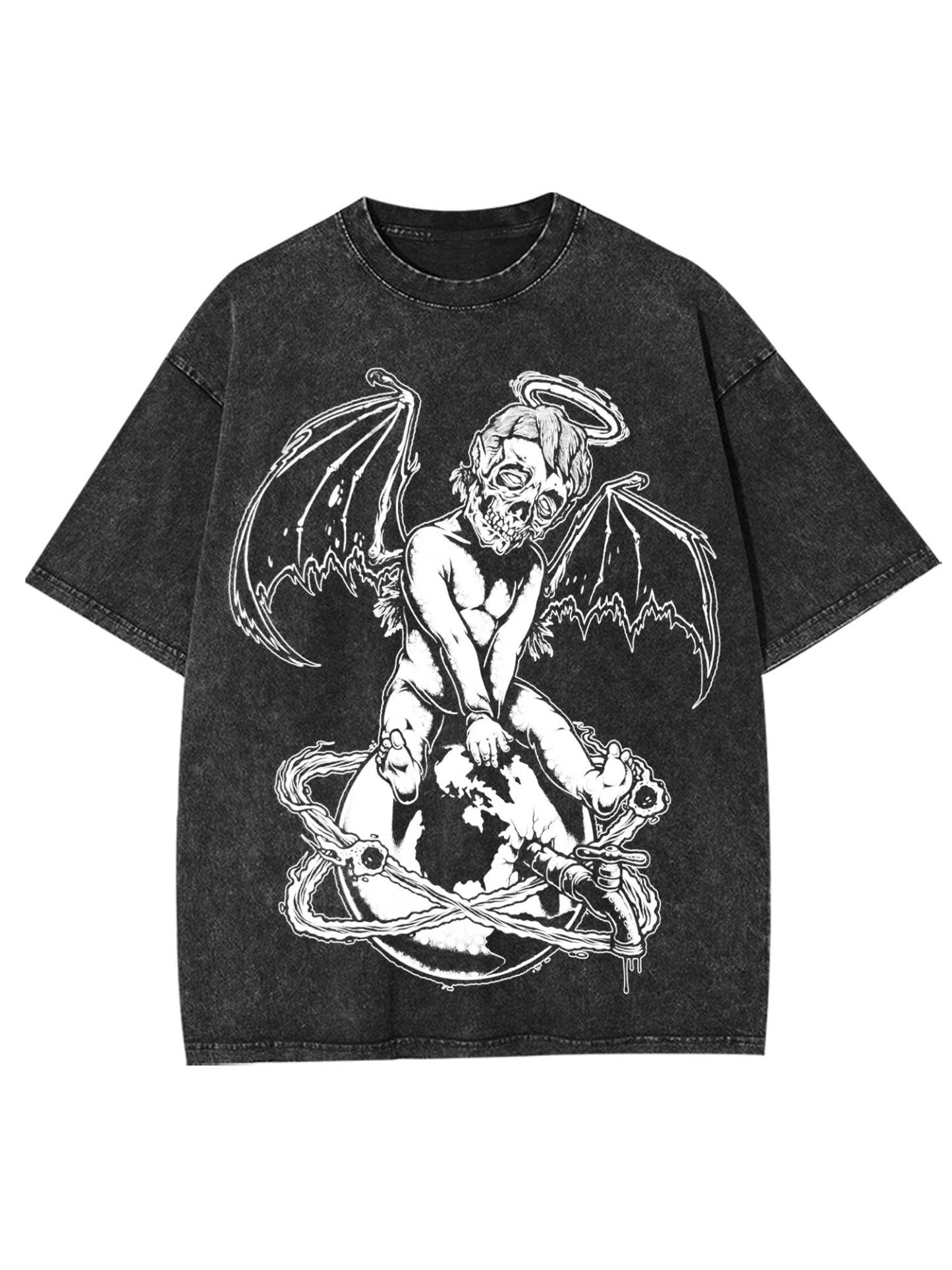 Angel Of Death Washed Tshirt-ClassyOutlaw Sale