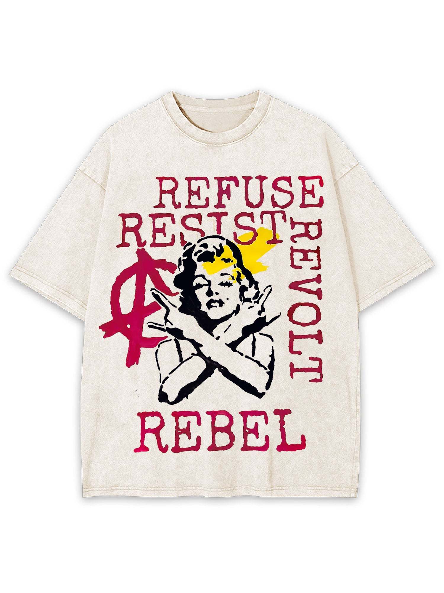 Rebel Washed Tshirt-ClassyOutlaw Sale