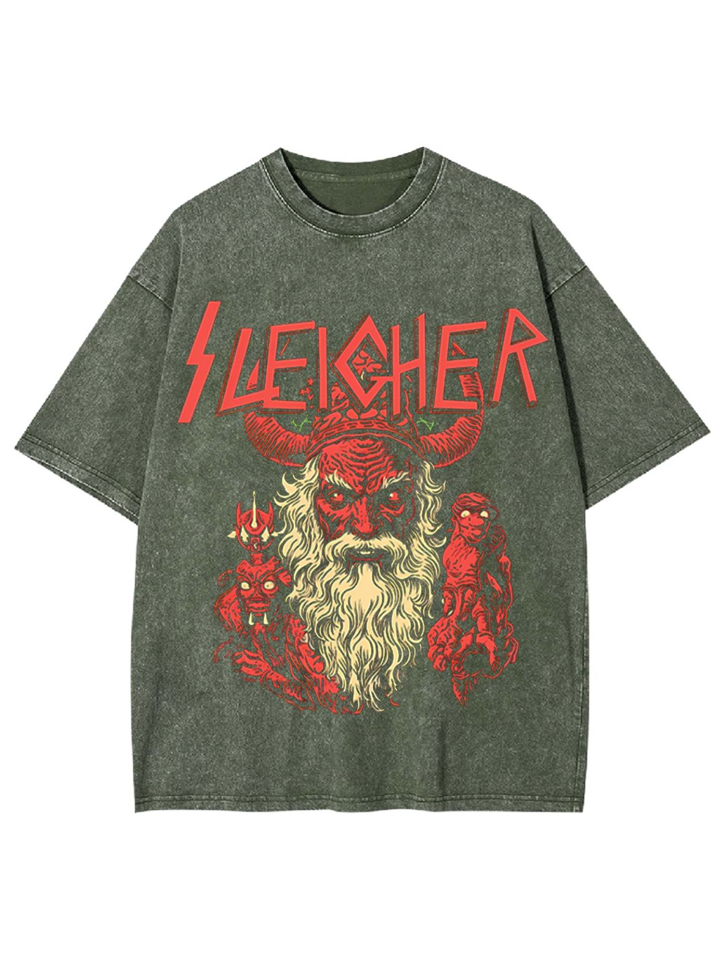 Evil Santa Washed Tshiry-ClassyOutlaw Sale