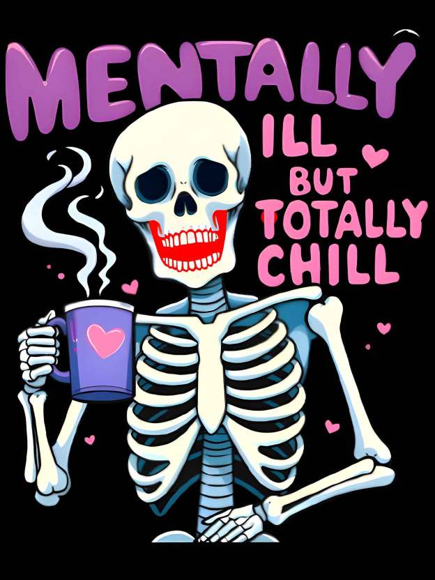 Mentally Ill But Totally Chill Washed Tshirt