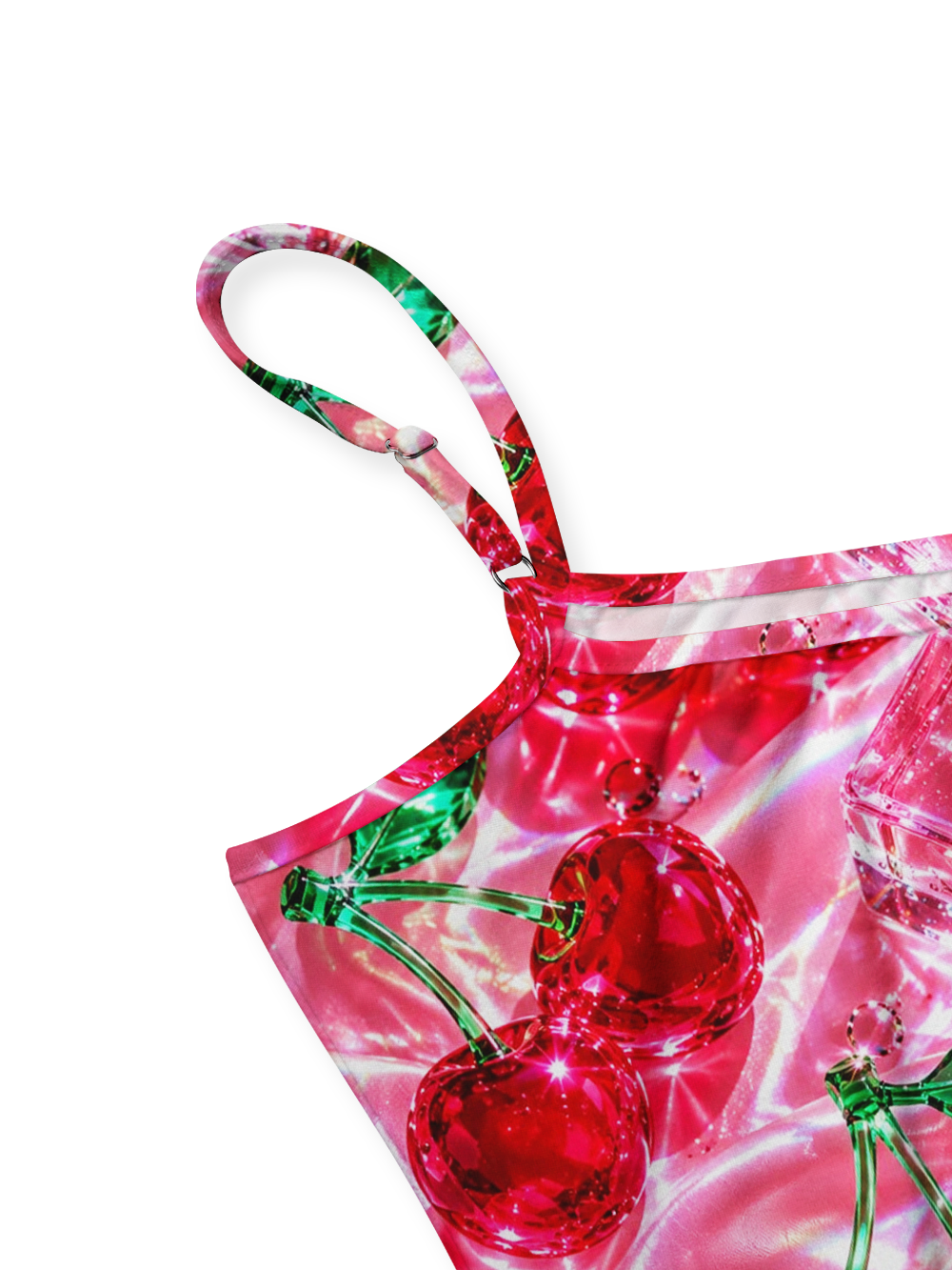 SPARKLING CHERRIES FULL-PRINT SPAGHETTI-STRAP TOP