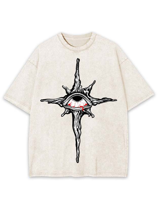 The Cross Of Bleeding Eye Washed Tshirt
