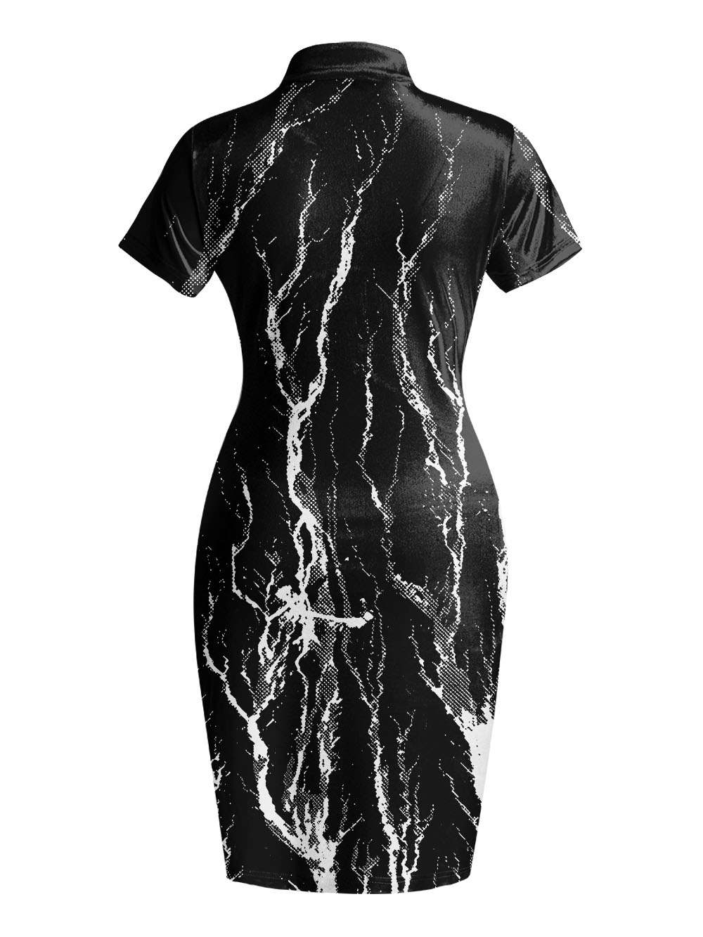 BLACK LIGHTNING QIPAO MINI DRESS