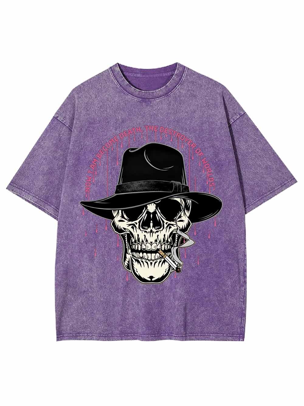 Dark Skull Gentleman Hat Washed Tshirt