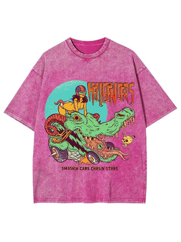 SMASHIN CARS CHASIN IS STARS WASHED TSHIRT