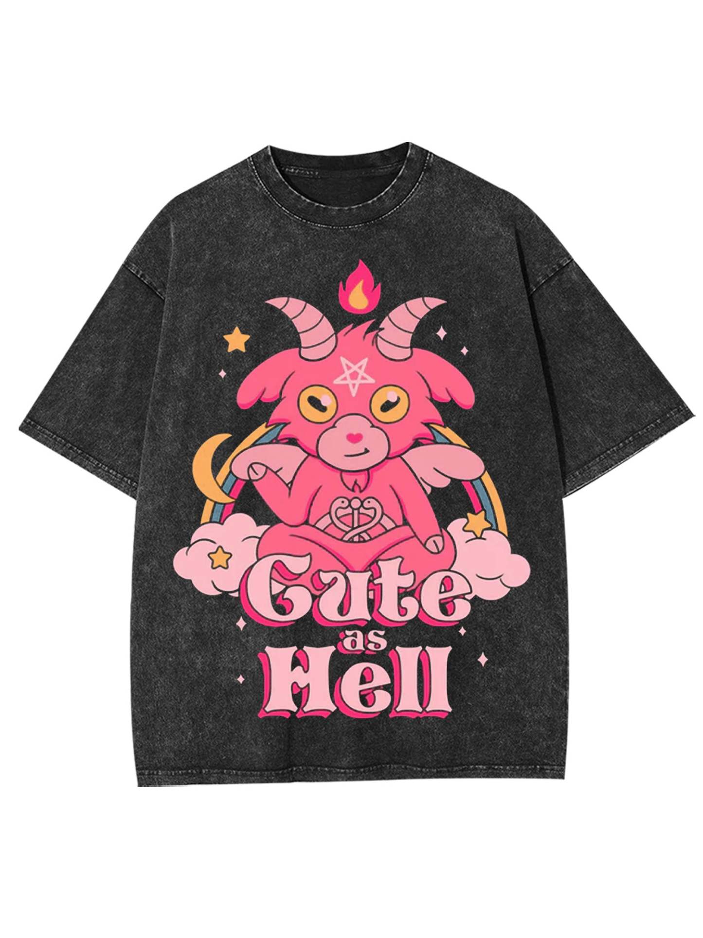 Cute As Hell Washed Tshirt-ClassyOutlaw Sale