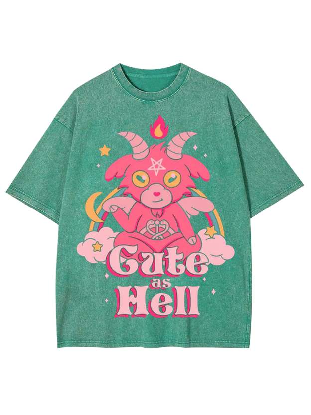 Cute As Hell Washed Tshirt