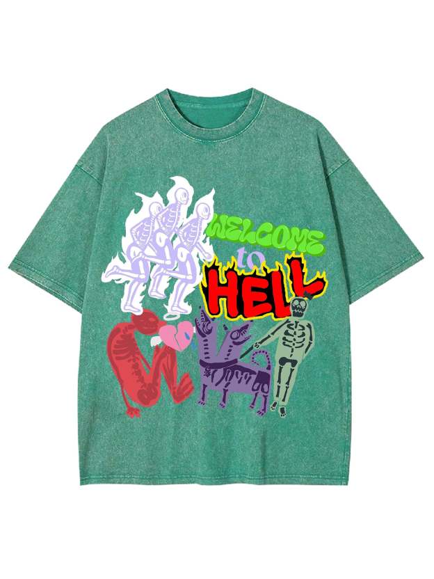 Welcome To Hell Washed Tshirt