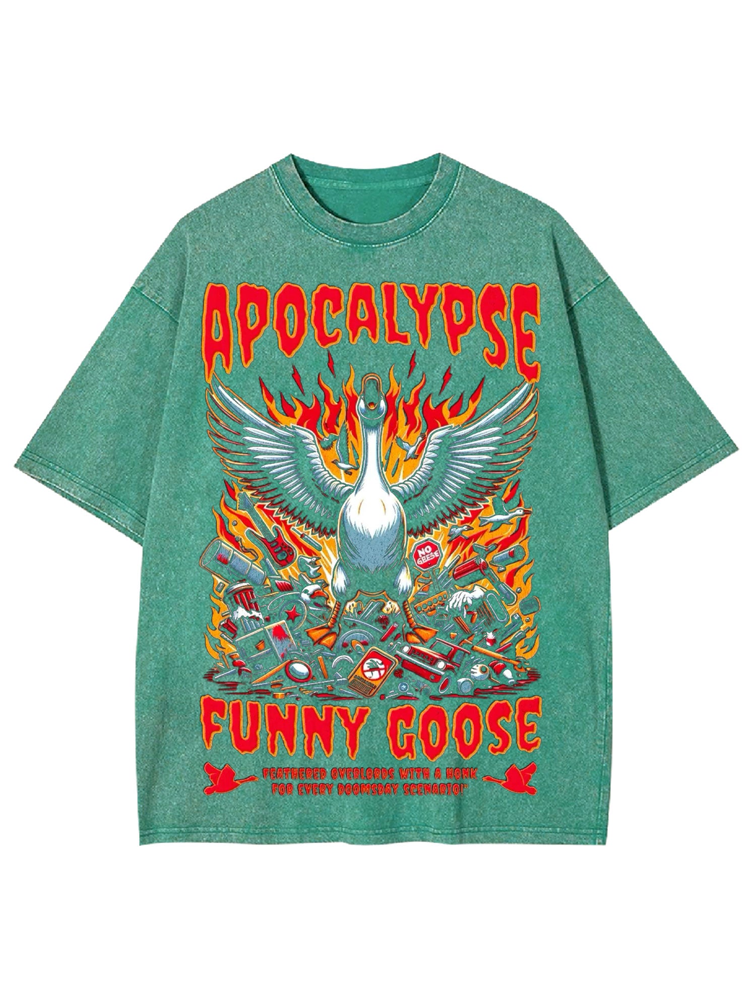 Apocalypse Funny Goose Washed Tshirt