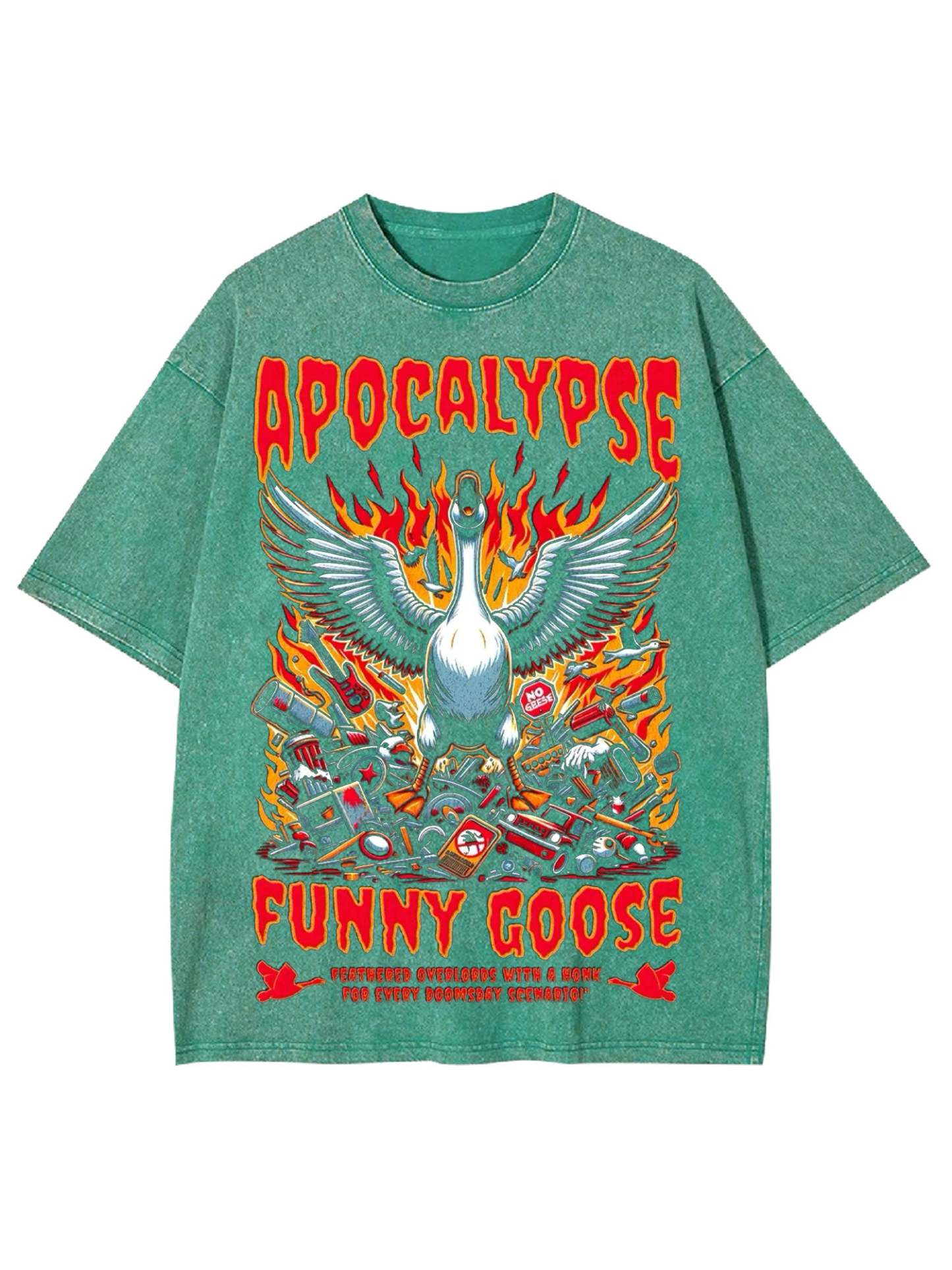 Apocalypse Funny Goose Washed Tshirt