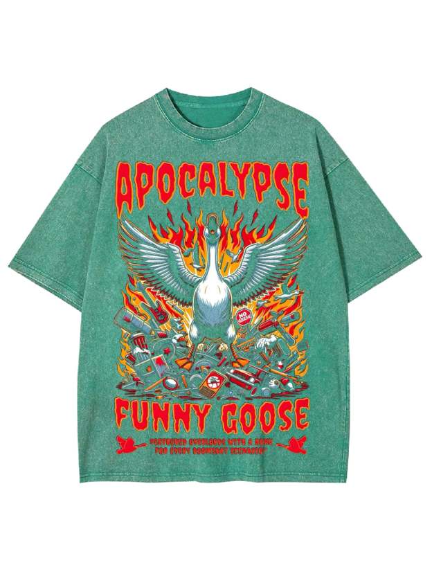 Apocalypse Funny Goose Washed Tshirt