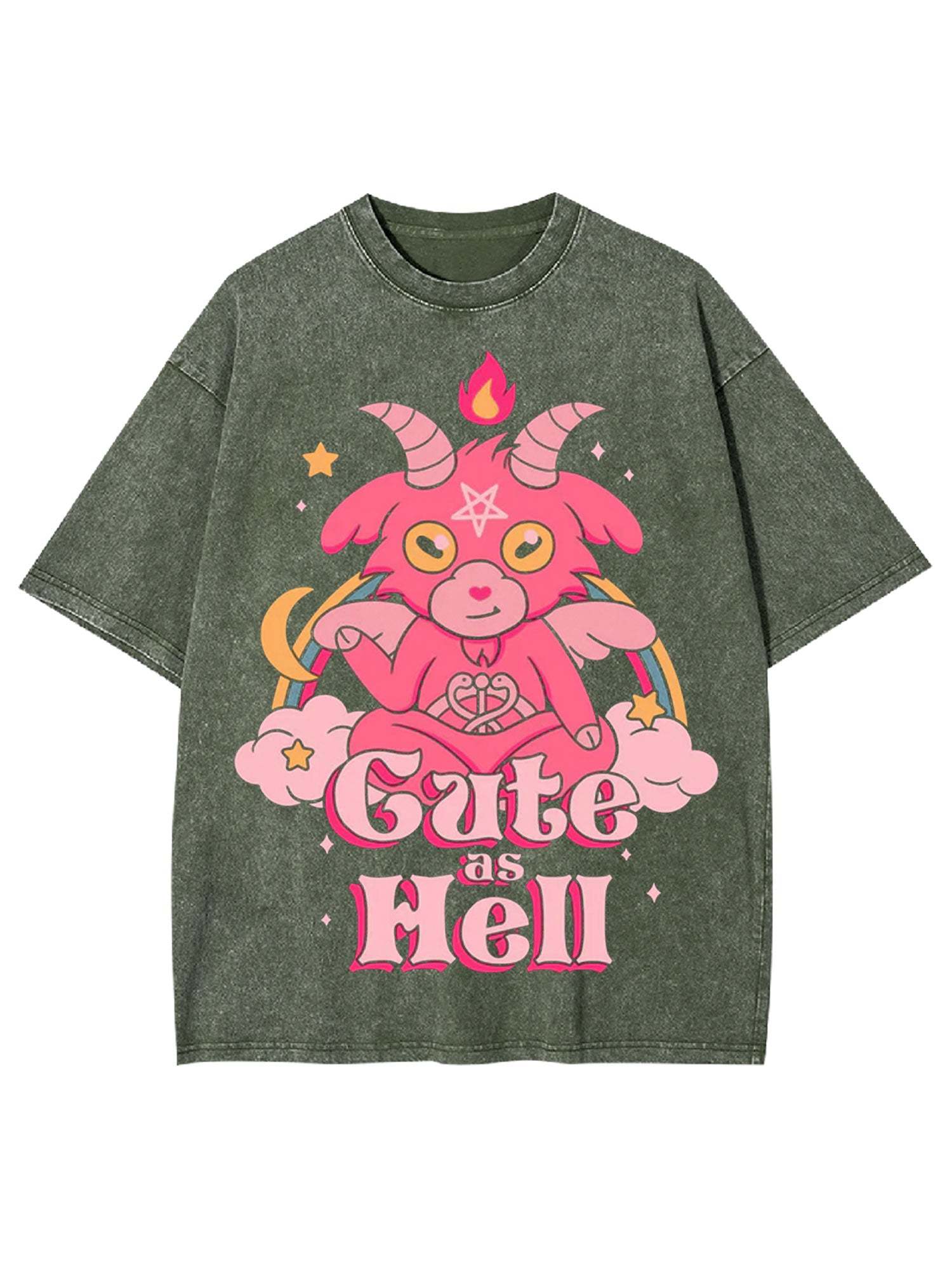 Cute As Hell Washed Tshirt